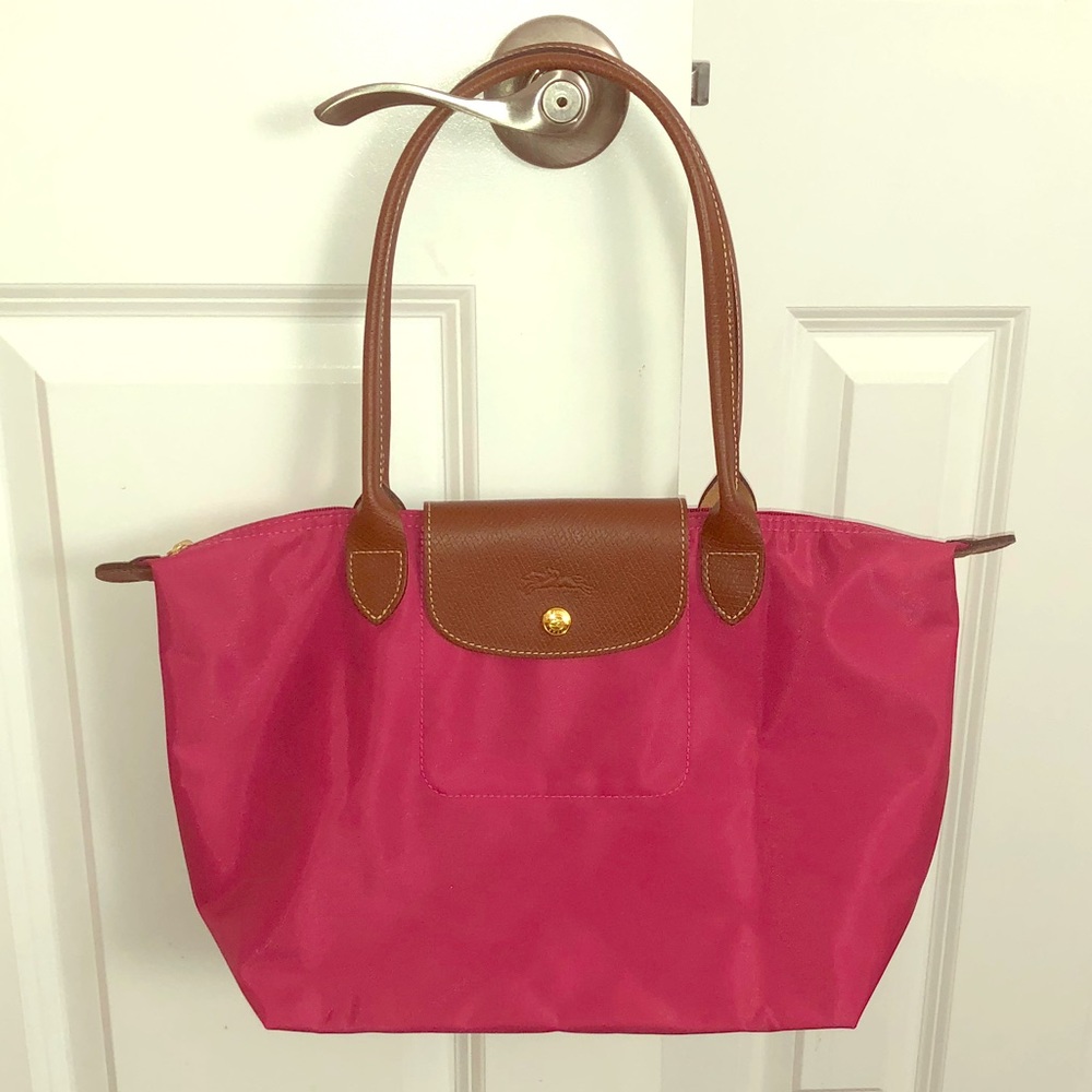 NWOT Small Raspberry Longchamp Le Pliage Tote